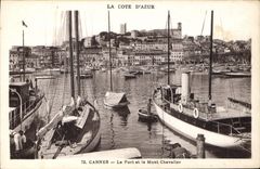 CPA La Cote d'Azur Le Port et le Mont Chevalier Bateaux
