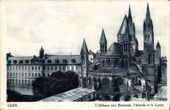 CPA Caen L'Abbaye aux Hommes l'Abside et le Lycee 