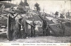 CPA Lourdes Quatrieme Station Jesus rencontre sa Sainte Mere 