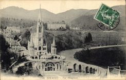 CPA Lourdes vue plongeante 