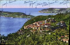 CPA Eze village vue generale prise de la Grande Corniche 