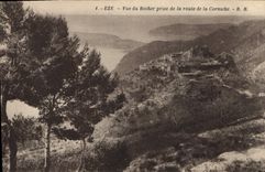 CPA Eze Vue du Rocher prise de la route de la Corniche 