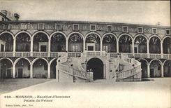 CPA Monaco Escalier d'honneur Palais du Prince 