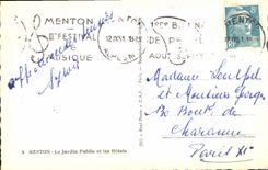 CPA Menton Le jardin public et les hotels