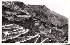 CPA Sospel Route de Menton les lacets de Castillon 