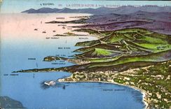 CPA La Cote d'Azur a vol d'Oiseau de Menton a Cannes 