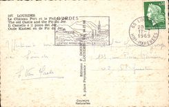 CPA Lourdes Le Chateau Fort et le Pic du Jer 