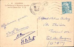 CPA Lourdes La Basilique et le Monument Interallie vus du Chateau Fort 