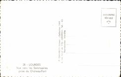 CPA Lourdes Vue vers les Sanctuaires prise du Chateau Fort 