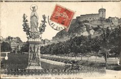 CPA Lourdes Vierge Couronnee et Chateau 