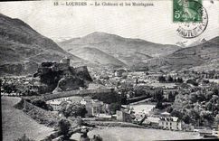 CPA Lourdes Le Chateau et les Montagnes 
