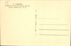 CPA Lourdes La Basilique et le Monument Interallie vus du Chateau fort 