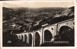 CPA Lourdes Funiculaire du Pic du Jer Le Grand Viaduc et la Ville 