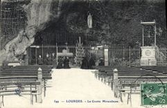 CPA Lourdes La Grotte Miraculeuse 