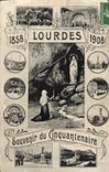 CPA Lourdes Souvenir du Cinquantenaire 