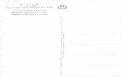 CPA Lourdes Vue aerienne sur la Basilique et le Gave 