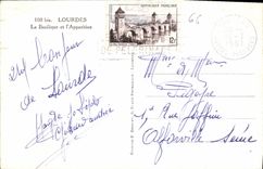 CPA Lourdes La Basilique et l'Apparition 