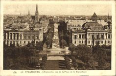CPA Strasbourg L'Universite vue de la Place de la Republique 