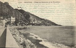 CPA Menton Plage de Garavan et la Frontiere 
