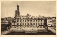 CPA Strasbourg Bas Rhin Le Palais de Rohan et la Cathedrale 