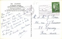 CPA Lourdes La Basilique Illuminee et la Procession aux Flambeaux 