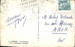 CPA Lourdes La Basilique et le Monument Interallie 