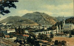 CPA Lourdes La Basilique et le Pic de Ger 