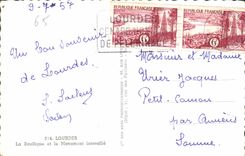 CPA Lourdes La Basilique et le Monument Interallie 