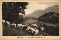CPA Lourdes Vue de la Vallee et le Pic du Jer 