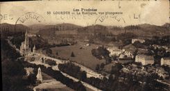 CPA Lourdes La Basilique vue Plongeante 