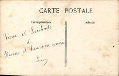 CPA Bonne Annee Homme Fleurs