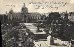 CPA Strassburg Denkmal Kaiser Wilhelm und Kaiserpalasi 