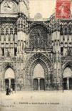 CPA Troyes Grand Portail de la Cathedrale 