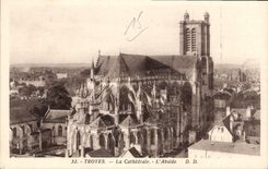 CPA Troyes La Cathedrale L'Abside 