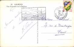 CPA Lourdes Vue d'Ensemble sur la Basilique 