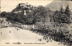 CPA Lourdes Esplanade et Chateau Fort 