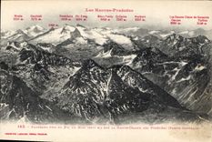 CPA Les Hautes Pyrenees Panorama Pris du Pic du Midi La Haute Chaine des Pyrenees 