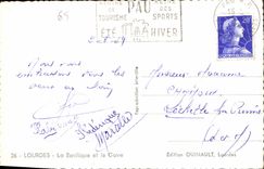 CPA Lourdes La Basilique et le Gave 