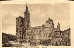 CPA Strasbourg La Cathedrale Cote Sud 