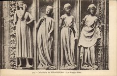 CPA Cathedrale de Strasbourg Les Vierge Folles 