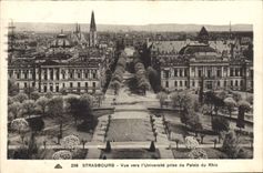 CPA Strasbourg Vue vers l'Universite prise du Palais du Rhin 