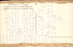 CPA Strassbourg E Muster Tod Maria Relief der Katharinenkapelle gestiftet v Conrad armiger AD 1480 