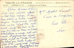 CPA Lourdes HP La Basilique vue du Chateau 