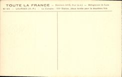 CPA Lourdes HP Le Calvaire VII Station Jesus tombe pour la deuxieme fois 