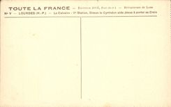 CPA Lourdes HP Le Calvaire V Station Simon le Cyrenean aide Jesus a porter sa Croix 