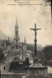CPA Lourdes Le Calvaire Breton et la Basilique 