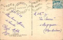 CPA Lourdes Vue plongeante sur la Basilique et la Vallee du Gave 