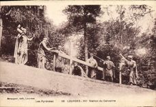 CPA Lourdes VII Station du Calvaire 