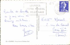 CPA Lourdes La Basilique et la Montagne du Calvaire 