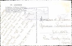 CPA Lourdes La Basilique les Piscines l'Apparition 